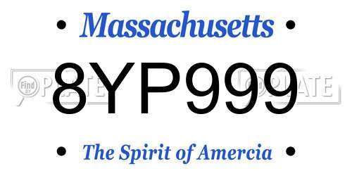 8YP999 Massachusetts License Plate