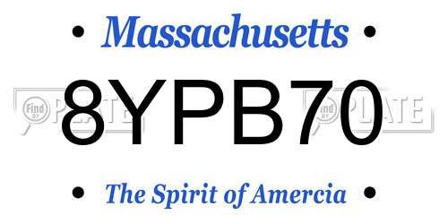8YPB70 Massachusetts License Plate