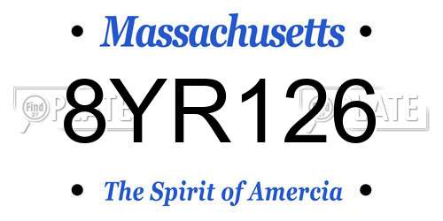 8YR126 Massachusetts License Plate