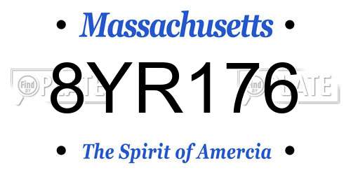 8YR176 Massachusetts License Plate