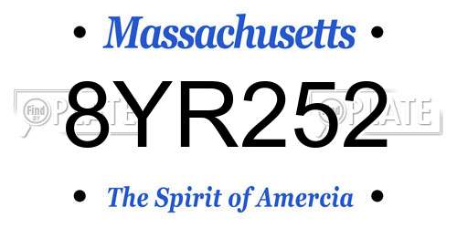 8YR252 Massachusetts License Plate