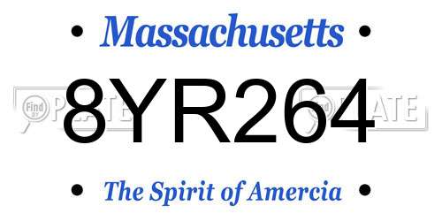 8YR264 Massachusetts License Plate