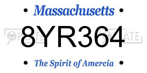 8YR364 Massachusetts License Plate