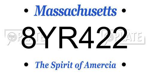 8YR422 Massachusetts License Plate
