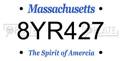 8YR427 Massachusetts License Plate
