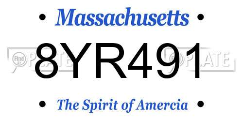 8YR491 Massachusetts License Plate