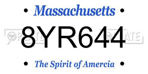 8YR644 Massachusetts License Plate