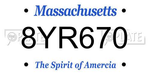 8YR670 Massachusetts License Plate