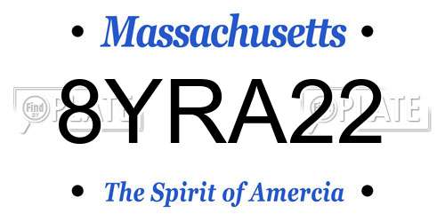 8YRA22 Massachusetts License Plate