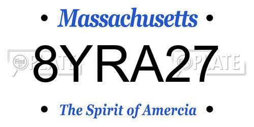 8YRA27 Massachusetts License Plate