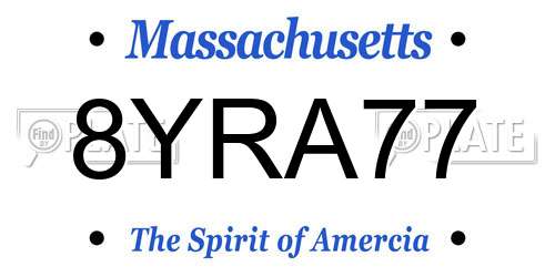 8YRA77 Massachusetts License Plate