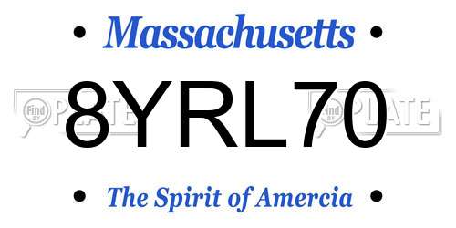 8YRL70 Massachusetts License Plate