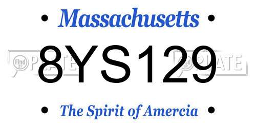 8YS129 Massachusetts License Plate