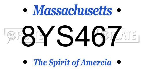 8YS467 Massachusetts License Plate