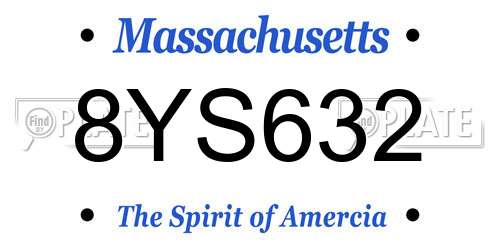8YS632 Massachusetts License Plate