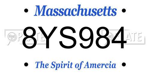 8YS984 Massachusetts License Plate
