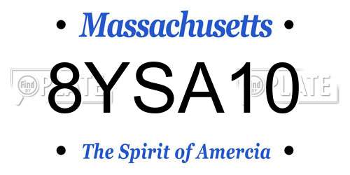 8YSA10 Massachusetts License Plate