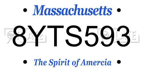 8YTS593 Massachusetts License Plate