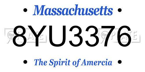8YU3376 Massachusetts License Plate