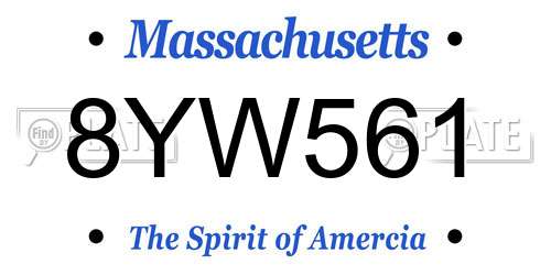 8YW561 Massachusetts License Plate