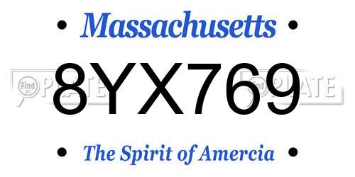 8YX769 Massachusetts License Plate