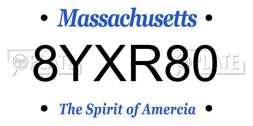 8YXR80 Massachusetts License Plate