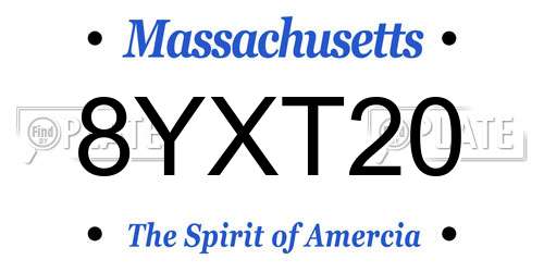 8YXT20 Massachusetts License Plate