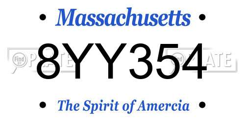 8YY354 Massachusetts License Plate