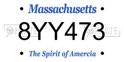 8YY473 Massachusetts License Plate