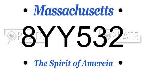 8YY532 Massachusetts License Plate