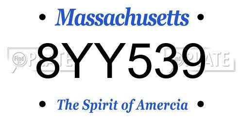 8YY539 Massachusetts License Plate
