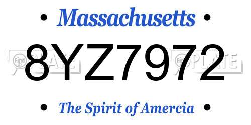 8YZ7972 Massachusetts License Plate