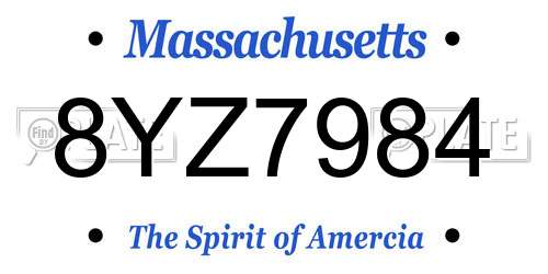 8YZ7984 Massachusetts License Plate