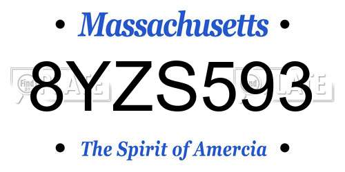 8YZS593 Massachusetts License Plate