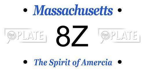 8Z Massachusetts License Plate
