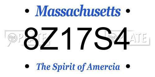8Z17S4 Massachusetts License Plate