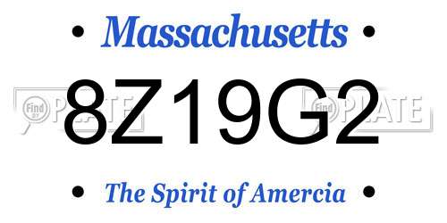 8Z19G2 Massachusetts License Plate