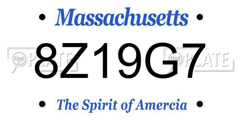 8Z19G7 Massachusetts License Plate