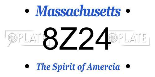 8Z24 Massachusetts License Plate