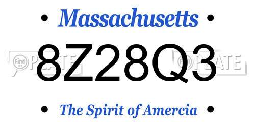 8Z28Q3 Massachusetts License Plate