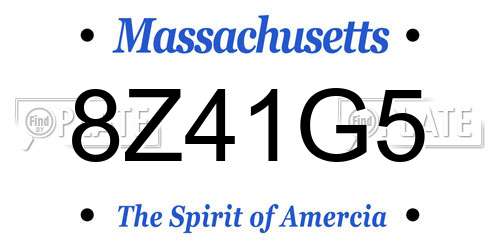 8Z41G5 Massachusetts License Plate