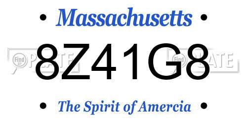 8Z41G8 Massachusetts License Plate