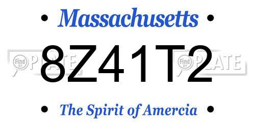 8Z41T2 Massachusetts License Plate