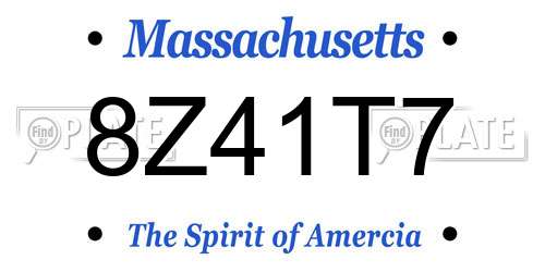 8Z41T7 Massachusetts License Plate