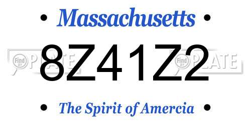 8Z41Z2 Massachusetts License Plate