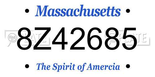 8Z42685 Massachusetts License Plate