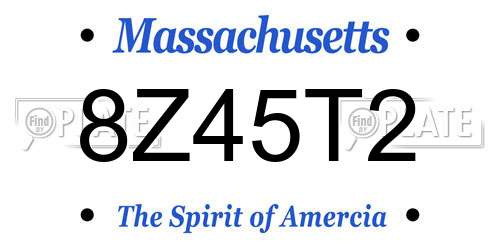 8Z45T2 Massachusetts License Plate