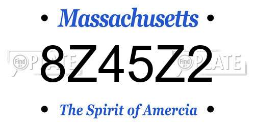 8Z45Z2 Massachusetts License Plate