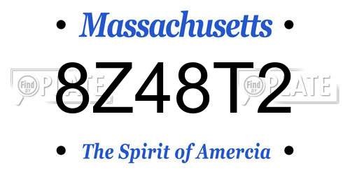 8Z48T2 Massachusetts License Plate
