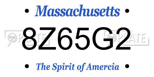 8Z65G2 Massachusetts License Plate